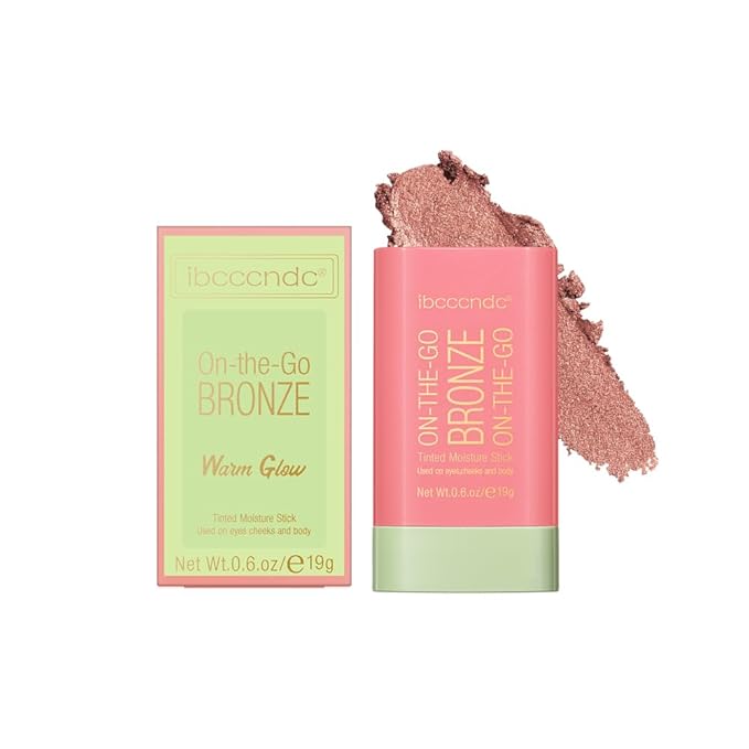 Multi-Use Makeup Bronzer Stick for Effortless Glow - Hydrating Solid Moisturizer with Natural Bronze Tint for Eyes, Lips & Cheeks (# 1Warm Glow)