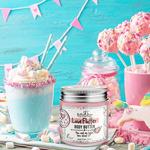 Bella and Bear Love Flutter Body Butter, Hydrating Formula, Soften & Prevent Scars, Stretch Mark Cream, 6.7oz