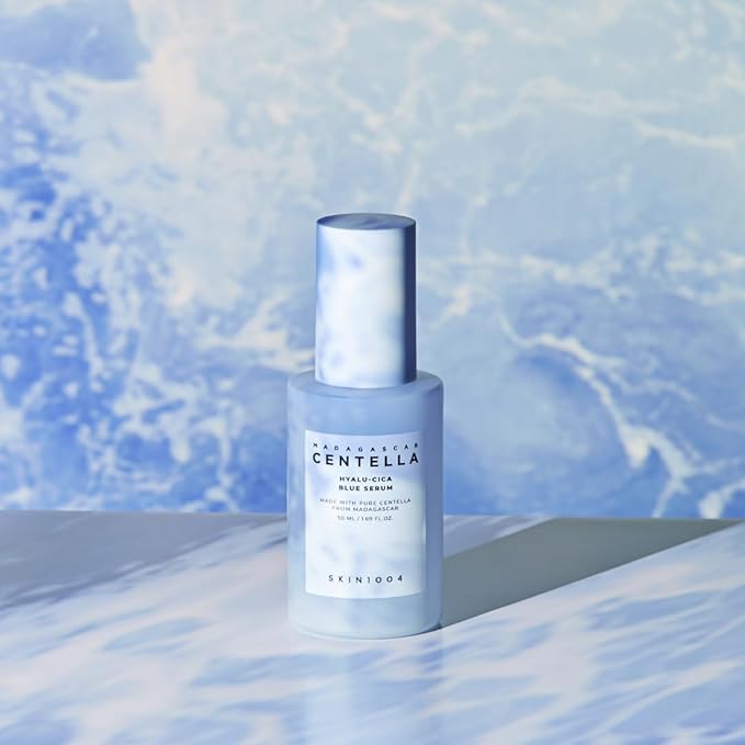 SKIN1004 Hyalu-CICA Blue Serum 1.69 fl.oz, 50ml, 5 Layer Hyaluronic Acid Cica Niacinamide, Hydrating and Refreshing Multi-Care Solutions