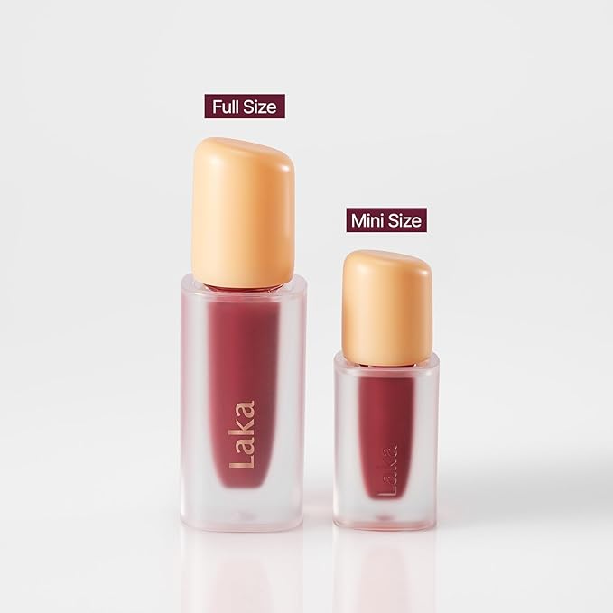 Laka Fruity Glam Lip Tint Mini, Glowing Lip Stain with Wide Color Spectrum, Hydrating & Lightweight Texture, Long-Lasting Bold Stain, Non-Sticky, Vegan, K-Beauty (#106 Juicy)