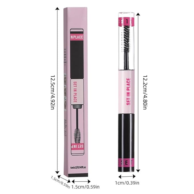 evpct 2-in-1 Tinted Brow Gel & Clear Brow Setting Glue Eyebrow Gel Kit - Strong Hold 24HR Waterproof Smudgeproof Eyebrow Makeup for Natural Soft Full Brows, Brows Enhancer Mascara Makeup - Black