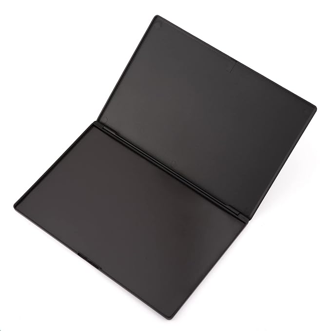 Large Empty Magnetic Plastic Eyeshadow Makeup Palette with 15Pcs Adhesive Empty Palette Metal Stickers for Eyeshadow Lipstick Blush Powder