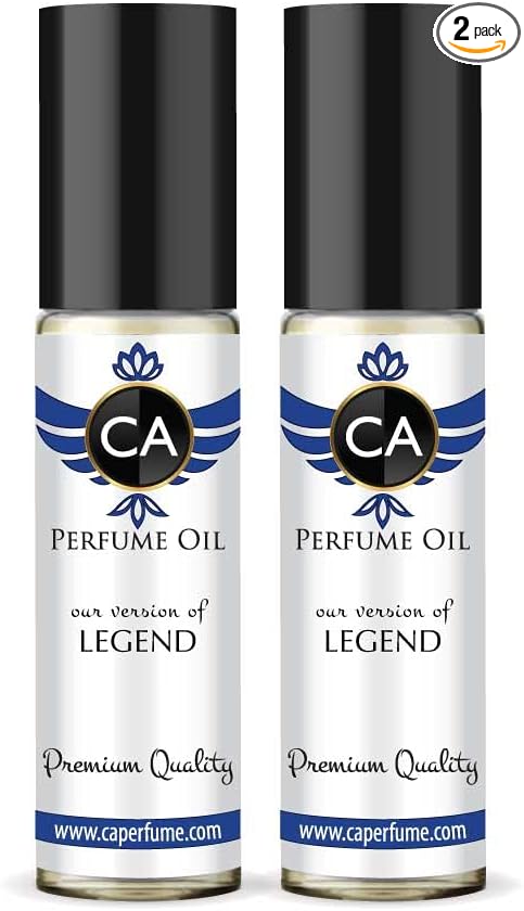 CA Perfume Impression of M.Blanc Legend For Men Replica Fragrance Body Oil Dupes Alcohol-Free Essential Aromatherapy Sample Travel Size Concentrated Long Lasting Attar Roll-On 0.3 Fl Oz-X2