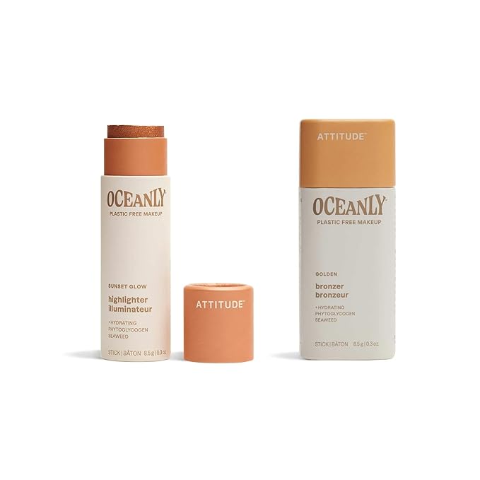 Bundle of ATTITUDE Oceanly Lightweight Highlighter Stick, Titanium 0.3 Oz