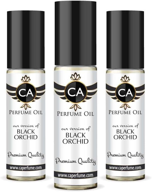 CA Perfume Impression of Black Orchid For Women Fragrance Body Oil Roll-On 0.3 Fl Oz-X3