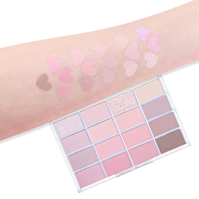 16Colors Pink Nude Taupe Basics Matte Eyeshadow Palette,Muted Pink Eye Shadow Makeup Travel Makeup Palette all in one Long Lasting Waterproof Ultra-Blendable,Great for Travel Gift Kit