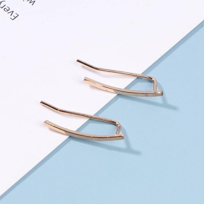 Boho Bar Ear Climber Earrings Gold Stick Studs Earrings Bar Ear Crawler Earrings Geometric Minimalist Earrings Jewelry for Women and Girls