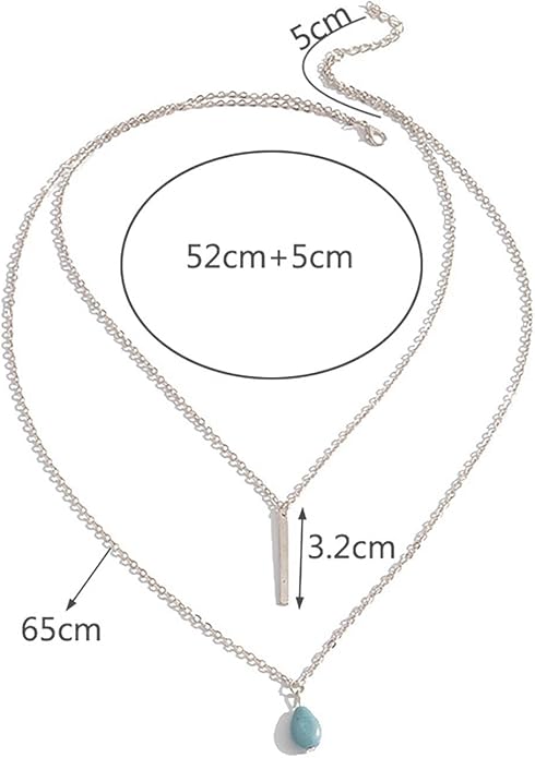 Boho Teardrop Turquoise Neckalce Layered Turquoise