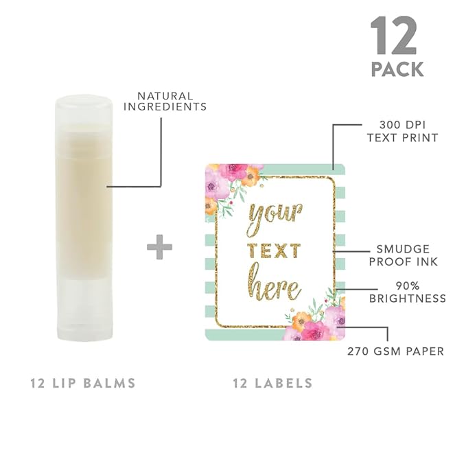 Andaz Press Personalized Lip Balm Party Glitter,