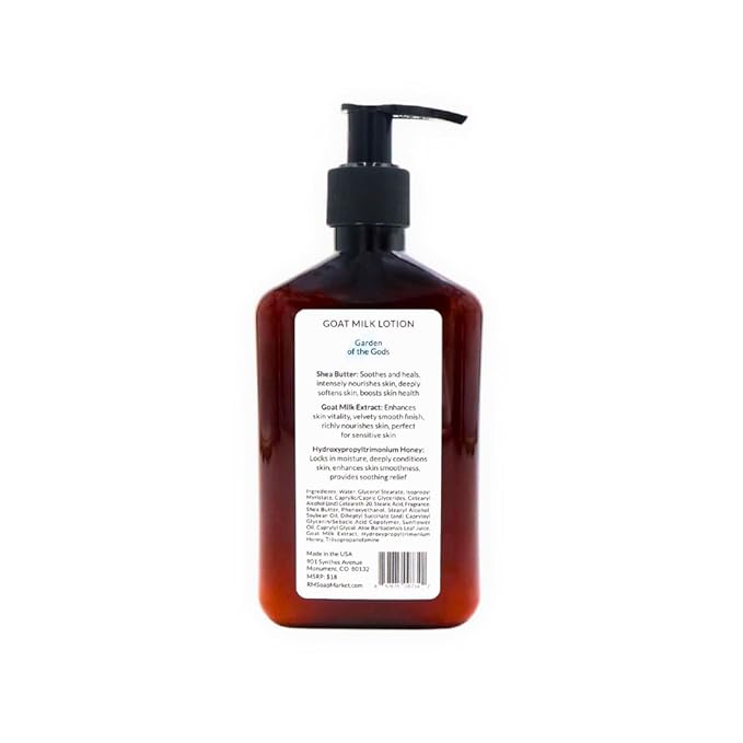 Goat Milk Lotion, Garden of the Gods Fragrance, Hydrating Lotion for Men & Women With Nourishing Goat Milk, Shea Butter, Sunflower Oil & Aloe, Spring Clover & Tender Greens Scent, 9 Oz