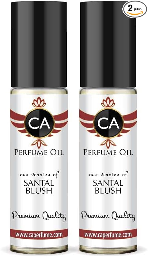CA Perfume Impression of Santal Blush For Women Replica Fragrance Body Oil Dupes Attar Roll-On 0.3 Fl Oz-X2