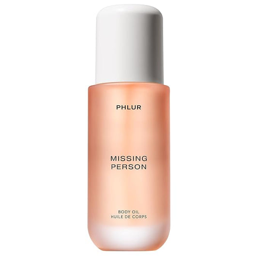 PHLUR Missing Person Body Oil For Women & Men - Lightweight & Nourishing - With Ceramide-Rich Oils & Skin-Mimicking Lipids - Bergamont, Musk, Orange & Sandalwood Floral Scented Body Oil (4 Fl Oz)