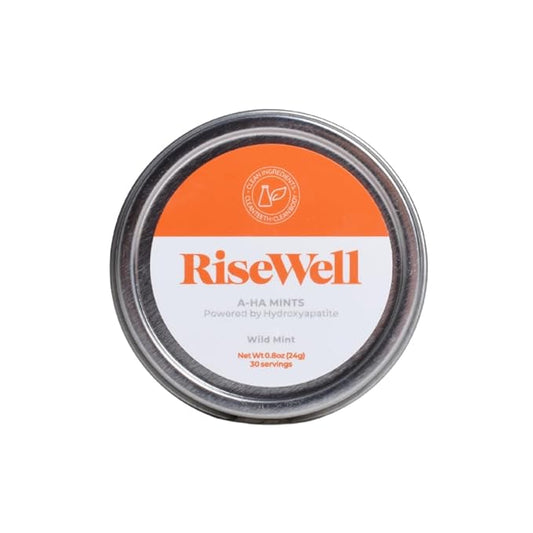 RiseWell a-HA Mints - Xylitol Mints for Dry Mouth - Hydroxyapatite Sugar Free Breath Mint - Promotes Remineralization and Freshens Breath, On-The-Go Oral Mint, 30 Count