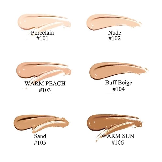 2 Pack PHOERA Foundation 106 Warm Sun Makeup,Full