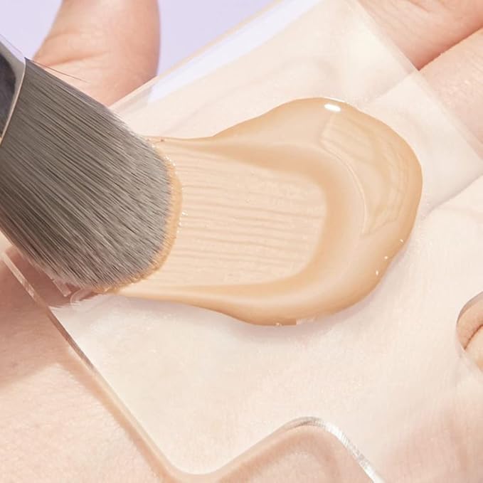 2PCS Clear Acrylic Professional Makeup Palette Handheld Cosmetic Nail Art Manicure Palette for Mixing Foundation Cosmetics Eyeshadow Cremes