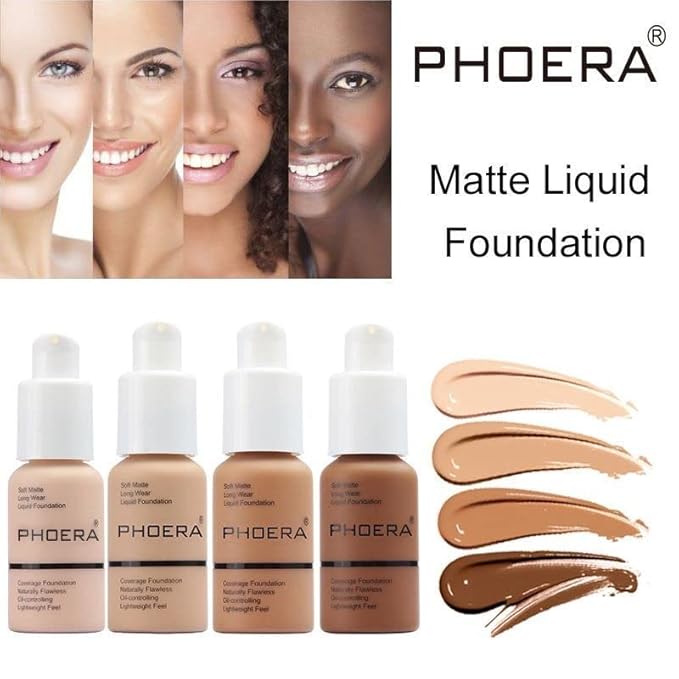 2 Pack PHOERA Foundation, Flawless Soft Matte Liquid