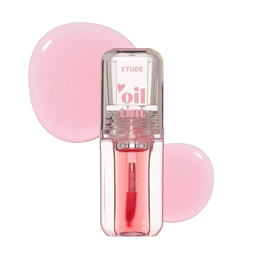 ETUDE Dear Darling Oil Tint #5 Red Oil 4.2g | High Moisturizing and Strong Hydrating Lip Oil/Lip Gloss | Smooth and Moist Lips | Non-Sticky Lip Oil Tint For Dry Lips | K-beauty