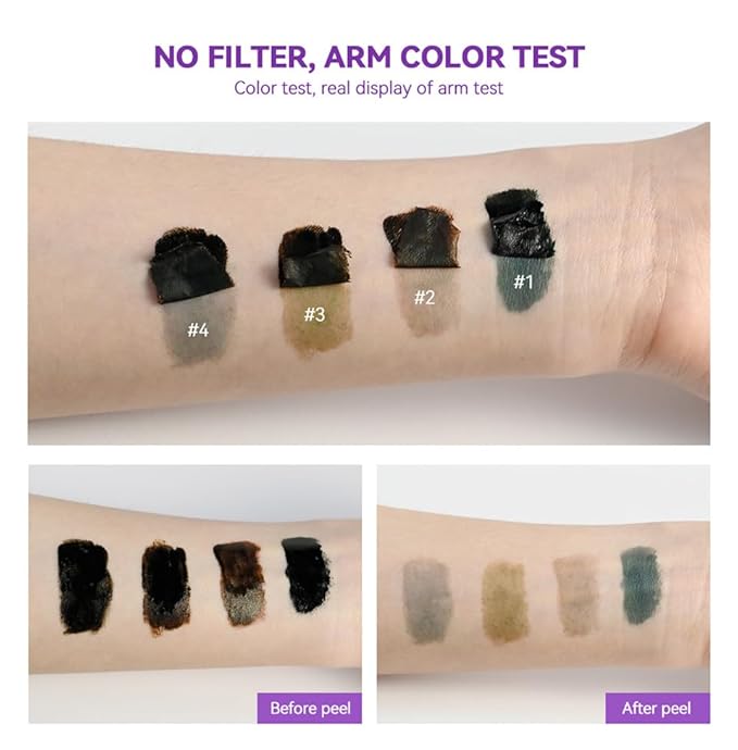 2Pcs Peel Off Eyebrow Tint Gel - Waterproof & Sweatproof All-Day Wear, Transfer-Resistant Tattoo Effect, All Skin Types + Mother’s Day Gift Set, 04#Gray Brown