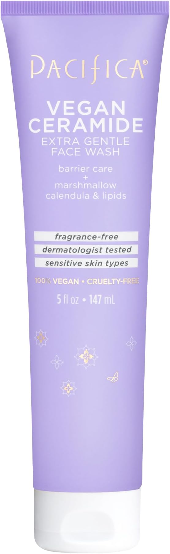 Pacifica Beauty, Vegan Ceramide Face Wash + Face Lotion Set, Cleanser, Moisturizer, Sensitive Skin, Dermatologist + Allergy Tested, Eczema Association Approved, Fragrance Free, Vegan