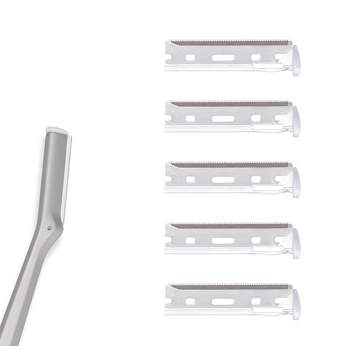 Facial Razor Replacement Blades Be suitable for Twee zerman Stainless steel blade 5 Count (Pack of 1)