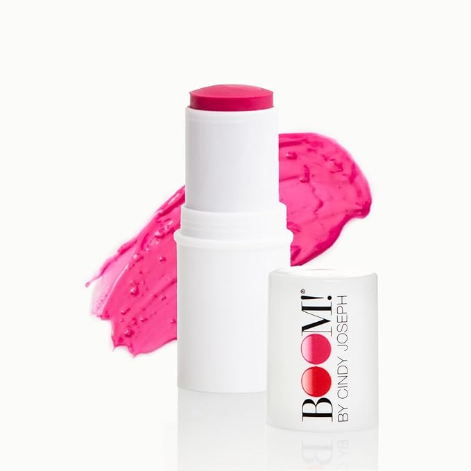 Boomstick Peony Pink ™ - Multistick for Cheeks & Lips - Vegan, Cream Blush Stick & Lipstick - Makeup for Older Women & Mature Skin Boom Stick By Cindy Joseph