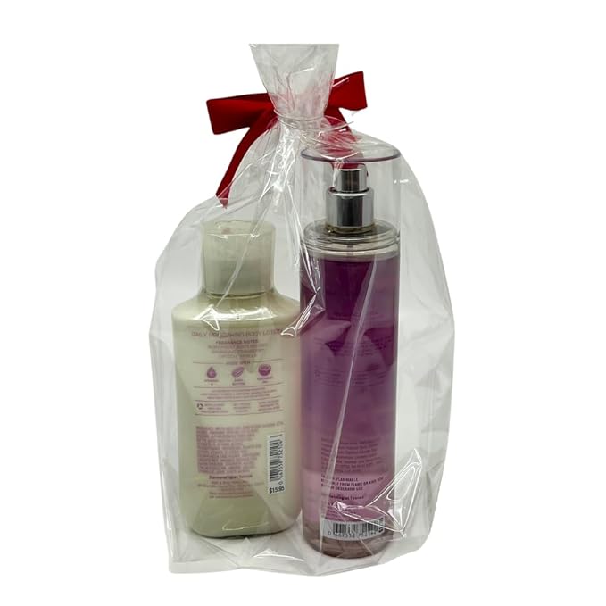 Bath & Body Works WINTERBERRY WONDER 2pc bundle - Fine Fragrace Mist & Body Lotion - Gift set with a Red Bow for Holidays & Gifts
