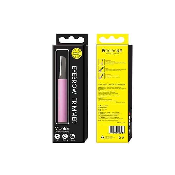 Exfoliating Eyebrow Razor Dermaplaning Tool Eyebrow Trimmer with 4 Replacement Blades, Facial Razors for Women Aluminum Alloy Handle & Stainless Steel Blade (Blue)