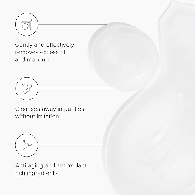 DRMTLGY Essential Facial Cleanser - Gentle Face Cleanser and Face Wash for Women and Men with Anti-Aging Peptides & Hyaluronic Acid. 6.9 fl oz