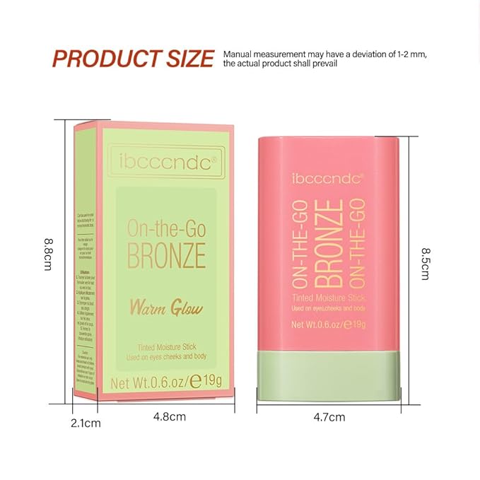 Unyoke Soft Creamy Highlighter Blush Stick,Smooth Shimmer Bronzer Stick,Long Lasting Waterproof Blush Illuminator Luminizer,Blendable Natural Glow Makeup Cream Blush Highlight 0.6 Oz（01# Warm Glow）