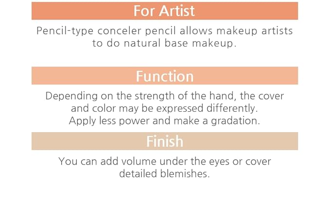 [K-Beauty Makeup] Courcelles Concealer Pencil CC706/CC707/CC708, Hard type-Natural Cover, light, medium, dark beige (CC707-Medium Beige+Sharpener)