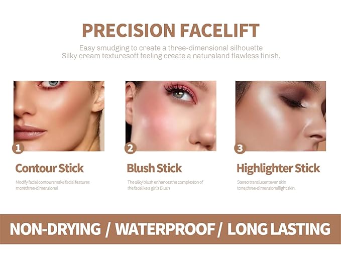 4PCS Contour Stick - Highlighter And Cream Blush