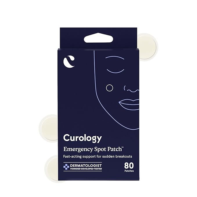 Curology Emergency Spot Pimple Patches for Face, Hydrocolloid Pimple Patches Fast-Acting, 80 Count