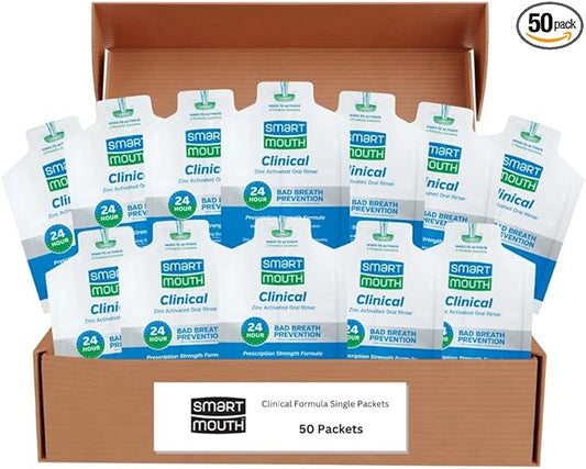 SmartMouth Clinical DDS Activated Mouthwash, Bad Breath and Bleeding Gums Support, 16 fl oz (50 Count)