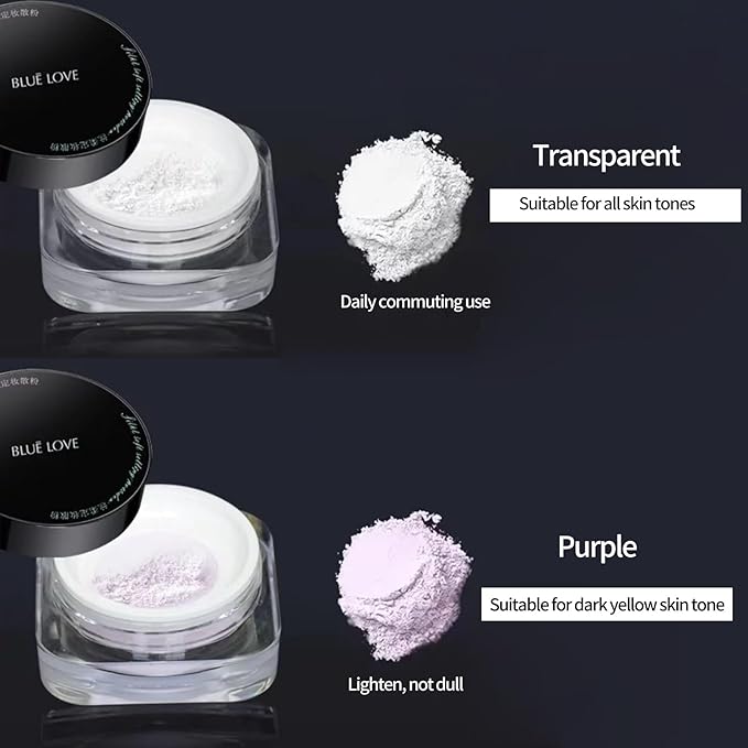 BLUE LOVE Setting Powder Makeup for Oily Skin, Loose Powder(Purple)