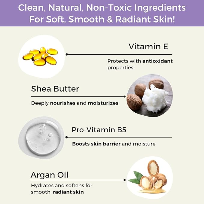 RaGaNaturals Lavender Shea Butter Hand and Body Lotion, 16 Fl Oz - Moisturizing, Plant-Based, Vegan, with Argan, Avocado Oil & Vitamin E