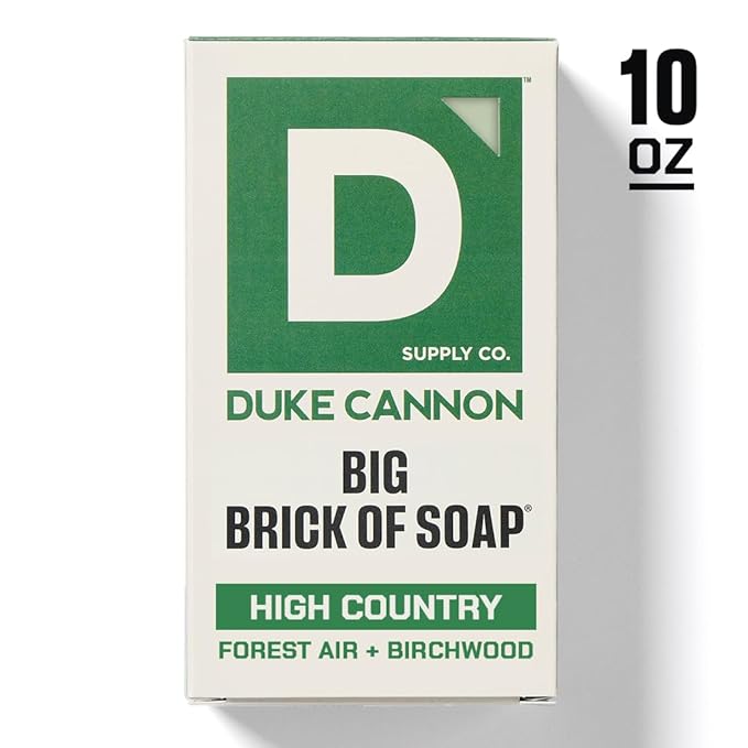Duke Cannon Big Brick of Soap - High Country | 10 oz. Triple Milled Bar Soap | Birchwood & Tonka Scent | Supports U.S. Veterans, 3 Pack
