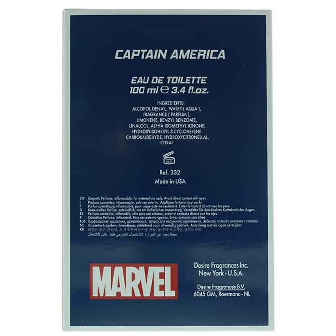 Captain America by Marvel Eau De Toilette Spray 3.4 oz Men