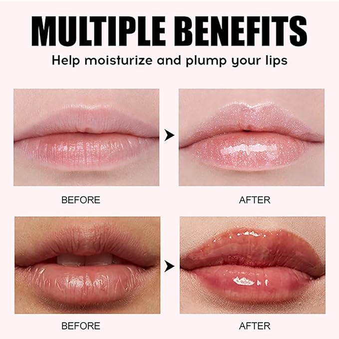 4 Colors Lip Oil Lip Glaze, Hydrating Lip Glow Oil Big Brush Head Shiny Moisturizing Lip Gloss, Long Lasting Non-sticky Fresh Transparent Tinted Plumping Lip Oil (Set A+B)