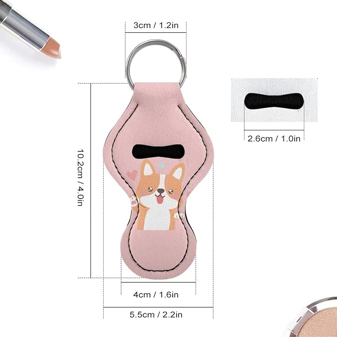Chapstick Holder Keychain for Lipstick Lip Girls