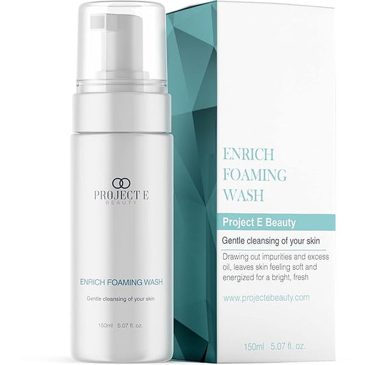 Project E Beauty Enrich Foaming Wash Gentle Cleansing | Moisturizing Daily Face Cleanser | Removes Dirt & Excess Oil | Brightens Skin | Hydrating Formulation | Clear & Smooth Skin | 150ml