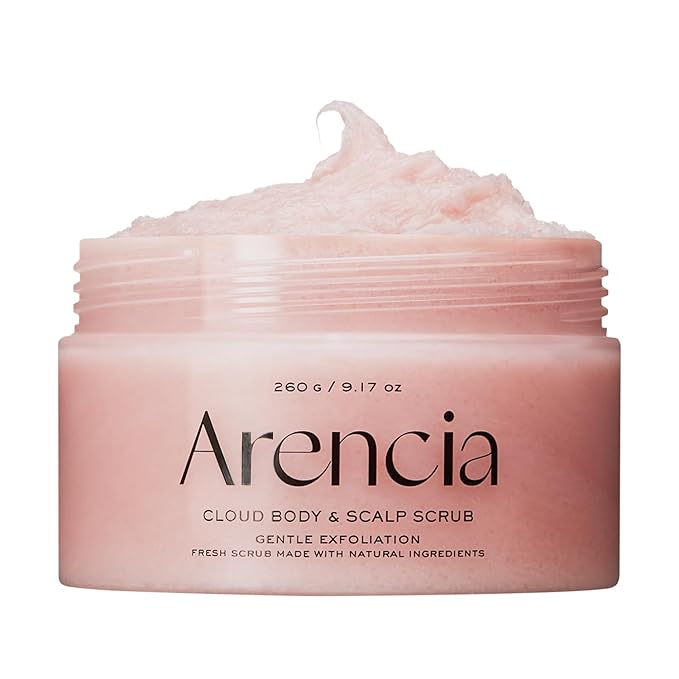 Fresh Cloud Sea Salt Body & Scalp Scrub (Pink) - Exfoliant, Bump Eraser For Silky Smooth Skin, Korean Skin Care