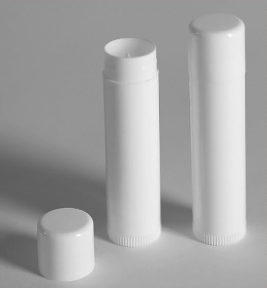 144 White Plastic Empty Lip Balm Crafting