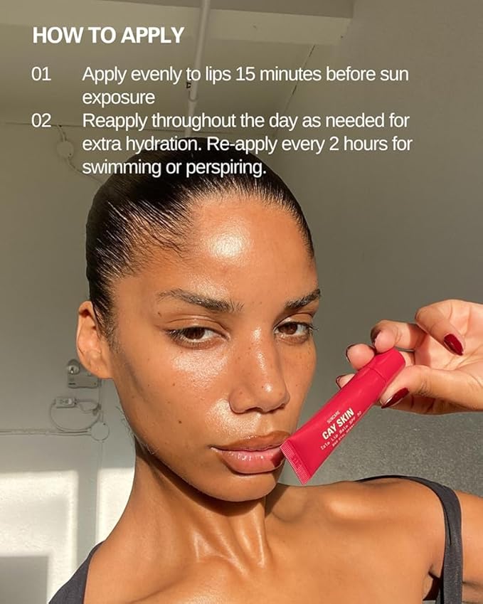 Cay Skin Isle Lip Balm SPF 30 – High Shine, Hydrating, Non-Sticky Lip Gloss in Vanilla Brown Sugar Flavor – Formulated with Natural Ingredients for All Skin Tones – Coral