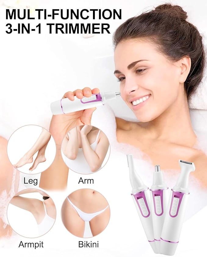 AREYZIN Nose Hair Trimmer for Women Rechargeable Eyebrow & Facial Hair Trimmer for Men, Professional Painless Nose Trimmer with IPX7 Waterproof, Dual Edge Blades for Easy Cleaning