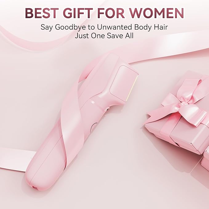 Women's Bikini Trimmer - Painless Body Shaver with Curved Single Blade, Waterproof for Sensitive Skin & Intimate Areas