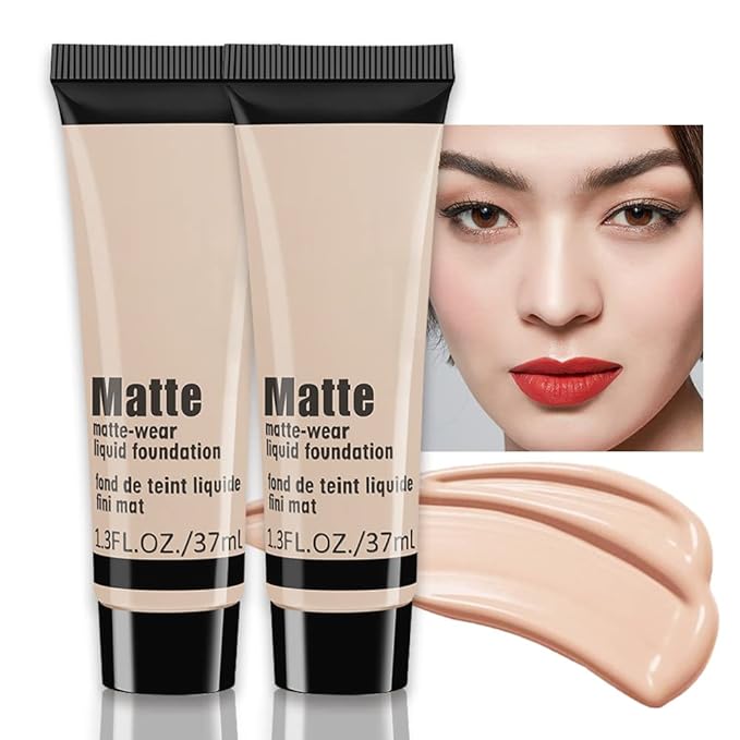 2 Pack Liquid Foundation Cream for Face Makeup,Durable