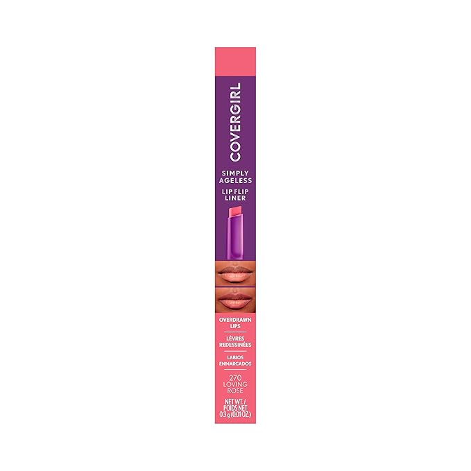 COVERGIRL Simply Ageless Lip Flip Liner, Loving Rose, Pack of 1