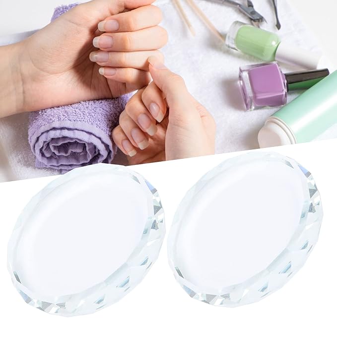 2PCS Nail Art Painting Color Toning Glass Board,