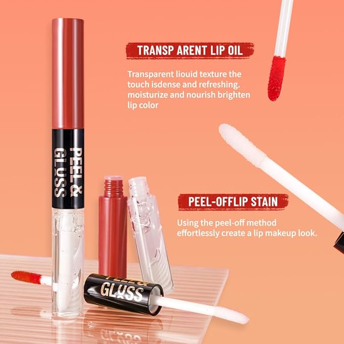 Cool Taupe Peel Off Lip Gloss Masque , Lip Stain Peel Off Tattoo-Peel Off Lip Tint and Lip Oil 2-in-1,Long Lasting Waterproof Transfer-proof Lip Mask Lip Gloss Peel Off Lip Liner,for All Skin Type 06#