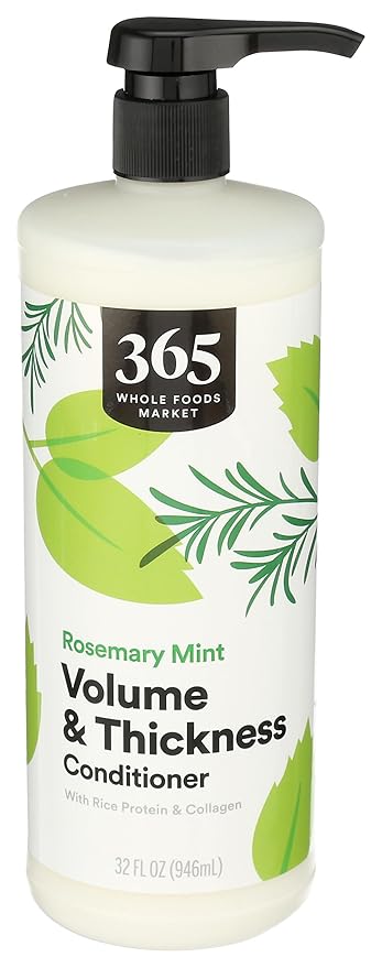 365 by Whole Foods Market, Volume & Thickness Conditioner with Rice Protein & Collagen, Rosemary Mint Scent, 32 Fl Oz